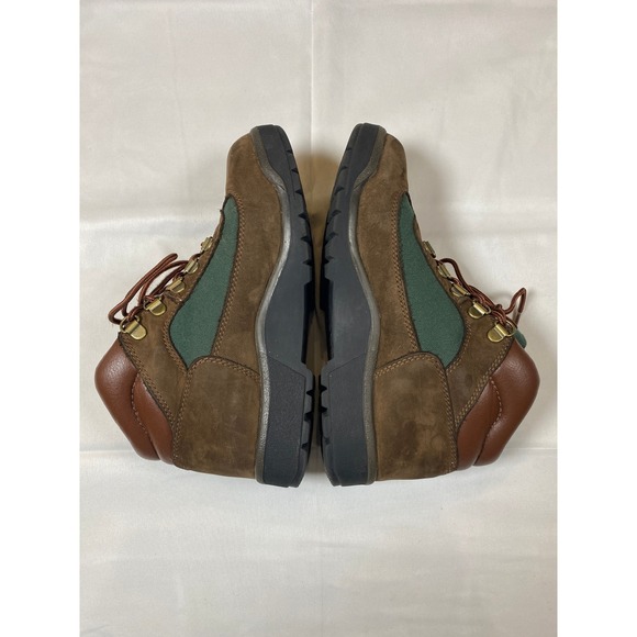 Kids Timberland Field Boots Brown Suede Green‎ Canvas  Hiking Boots Size 4 Youth - Picture 8 of 12